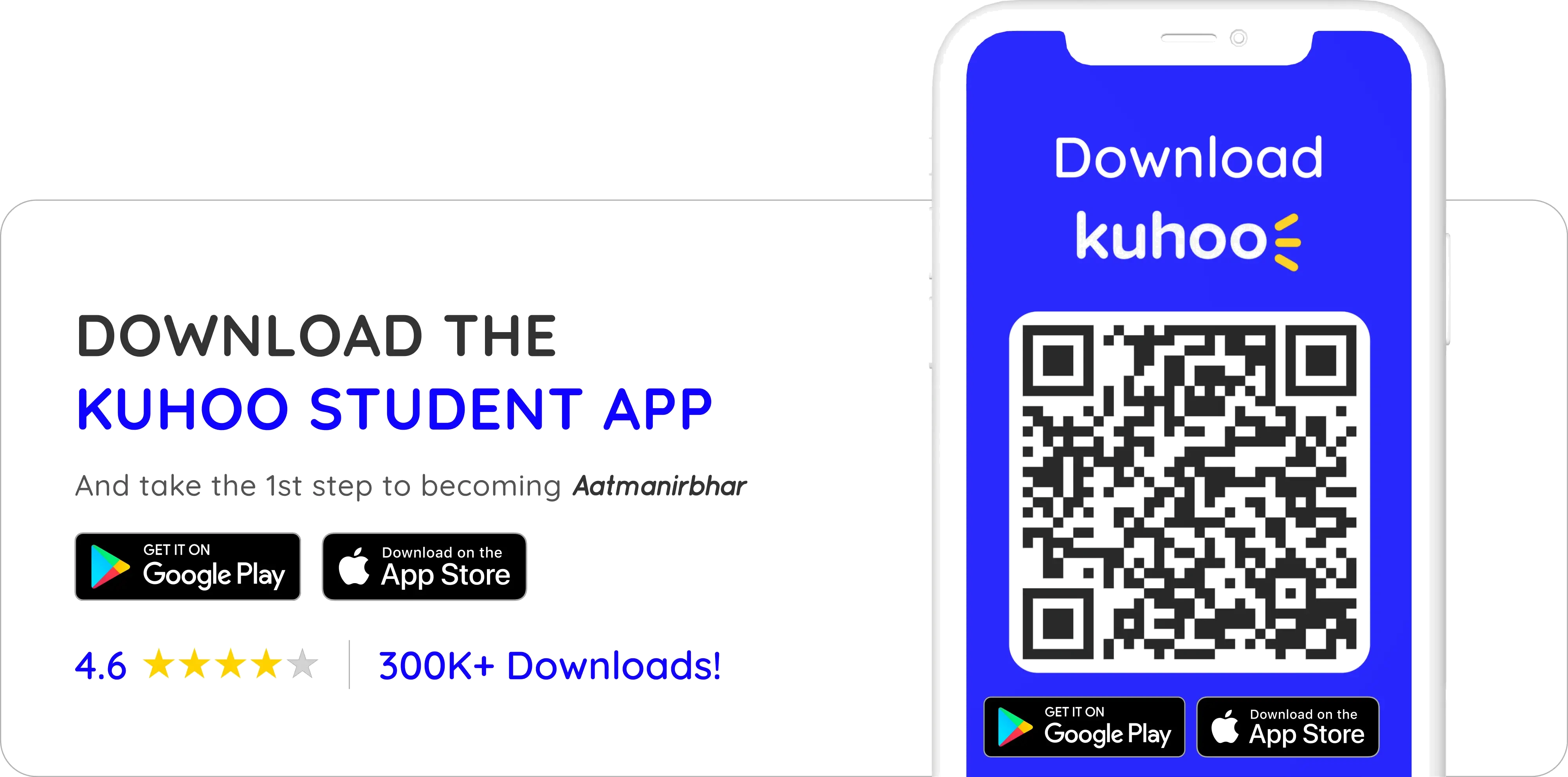 Download the Kuhoo Student App — get it on Google Play or the App Store