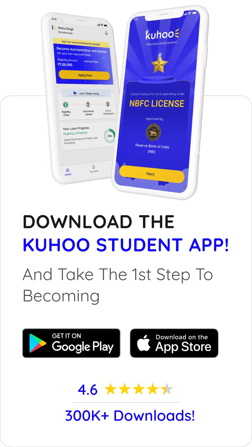 Download the Kuhoo Student App — get it on Google Play or the App Store